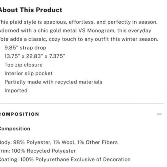 Victorias Secret Plaid Black and Red Tote Bag - Picture 4 of 4